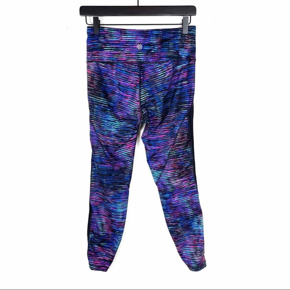 Athleta Womens Leggings Ankle Cropped Multicolor Yoga Small Mesh side - Picture 5 of 6